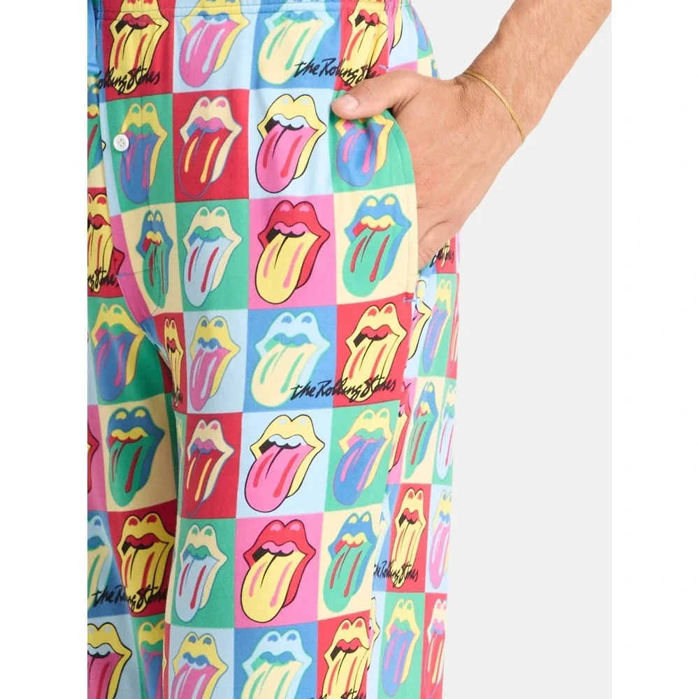 The Rolling Stones Pop Tongue AOP Sleep Pants Men's Size 2XL Lounge Pajama NWT